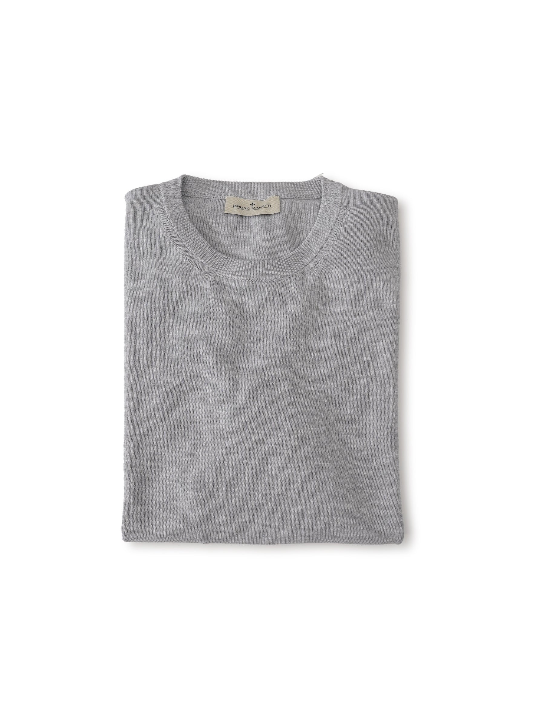 Grauer Cotton-Roundneck